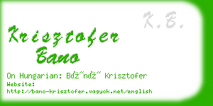 krisztofer bano business card